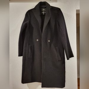 J. Crew Daphne Topcoat in Italian Boiled Wool, Black, Women's Size 00